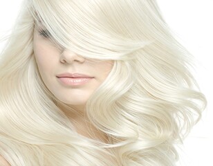 Fototapeta premium Woman with long, wavy blonde hair