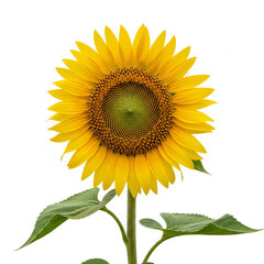 Obraz premium Vibrant Sunflower in Full Bloom A Close-up View on a White Background