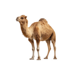 Single Dromedary Camel Isolated on Black Background