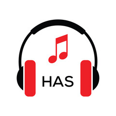 HAS Headphone  Company logo. HAS Music logo design for entrepreneur and business. HAS best Branding icon.
