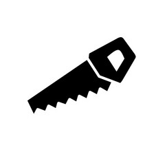 Minimalist Black and White Hand Saw Equipment Carpentry Tool Illustration