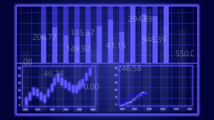 Business financial charts animated graphs stock market growth data technology motion graphics. Animated financial data graphs business analytics stock market investment technology loop. - Powered by Adobe