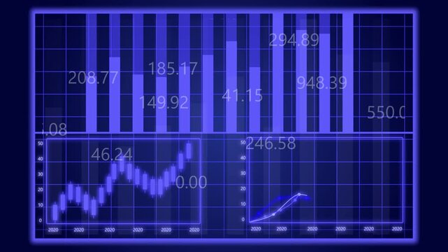 Business financial charts animated graphs stock market growth data technology motion graphics. Animated financial data graphs business analytics stock market investment technology loop.