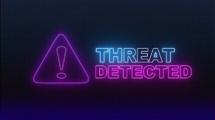 THREAT DETECTED Warning Alert Screen loop Blinking glitch error Animation. Coputer internet cyber security. Cyber crime, Hacking attack virus detection spyware or digital antivirus malware data - Powered by Adobe