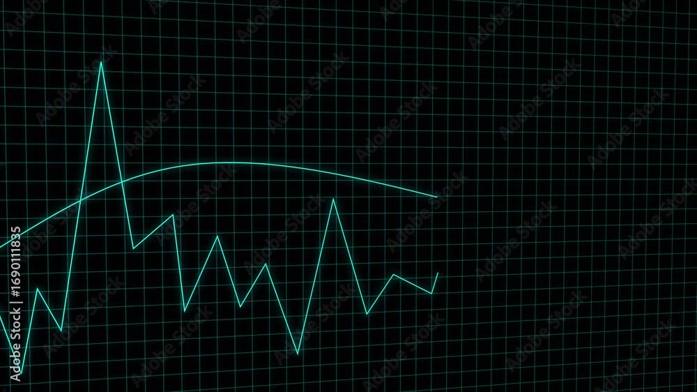 Aufkleber animated stock chart growth data finance business technology abstract motion graphics trend. teal an