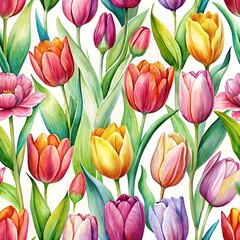 Obraz premium Painting of a field of flowers with many different colors