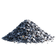 Png of pile of dark gravel stones isolated on transparent background, perfect for construction, landscaping, or creating natural textures and backgrounds