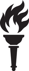 Flaming Torch Icon & Olympic Flame Vector A Symbol of Light Victory Hope and Enlightenment