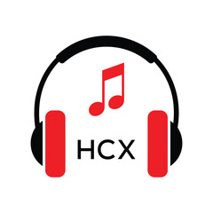 HCX Headphone  Company logo. HCX Music logo design for entrepreneur and business. HCX best Branding icon.
