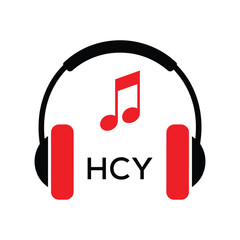 HCY Headphone  Company logo. HCY Music logo design for entrepreneur and business. HCY best Branding icon.
