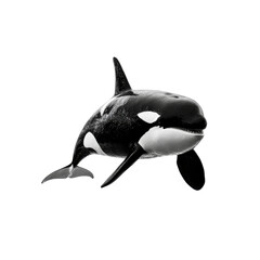 Obraz premium Majestic Orca Whale in Dramatic Black and White