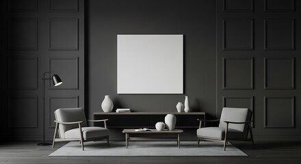 Modern Minimalist Living Room Interior Design.