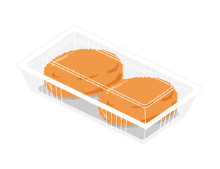 フードパックに入ったコロッケのイラスト