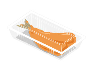 フードパックに入ったアジフライのイラスト