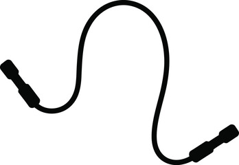 Jumping rope silhouette for fitness exercise and sport training isolated on vector