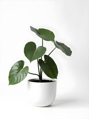 Elegant Philodendron Plant in White Pot - Minimalist Home Decor