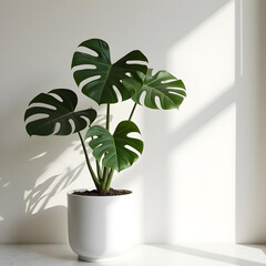 Stunning Monstera Deliciosa in a Modern White Pot