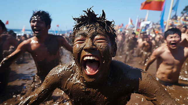 At Korea&rsquo;s famous Boryeong Mud Festival, the shoreline erupts in a spectacle of movement and color where thousands revel in the sensation of being completely covered in cool.