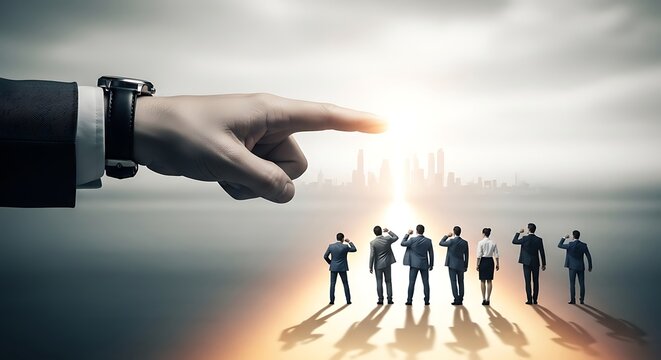 Leadership Guiding Business Team.