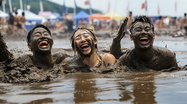 At Korea&rsquo;s famous Boryeong Mud Festival, the shoreline erupts in a spectacle of movement and color where thousands revel in the sensation of being completely covered in cool.