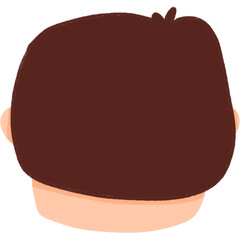 Cute faceless boy character heads with short hairstyle