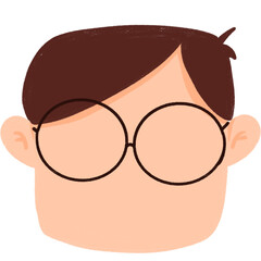 Cute faceless boy character heads with short hairstyle