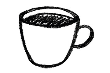 Cute cup of tea or coffee illustration Simple mug clipart Cozy home doodle Single element for design