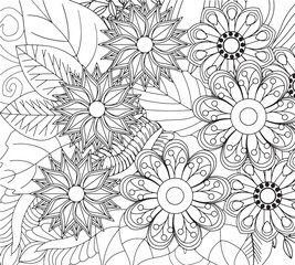 Happy flower coloring pages