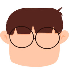 Cute faceless boy character heads with short hairstyle