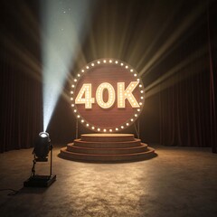 40K Followers Celebration Stage with Spotlight and Lights
