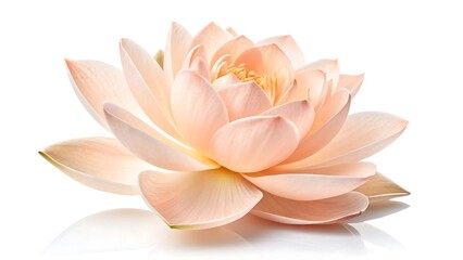 Beautiful Soft Pink Lotus Flower Isolated on White Background