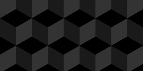 Obraz premium Abstract black geometric cube wall creative concept triangle overlap square technology background. vector digital cubes fabric and wallpaper grid block texture background. 
