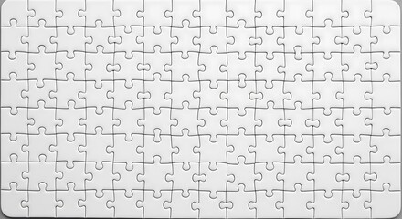 Blank White Jigsaw Puzzle.