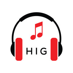 HIG Headphone  Company logo. HIG Music logo design for entrepreneur and business. HIG best Branding icon.
