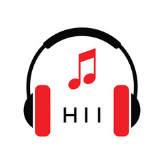 HII Headphone  Company logo. HII Music logo design for entrepreneur and business. HII best Branding icon.
