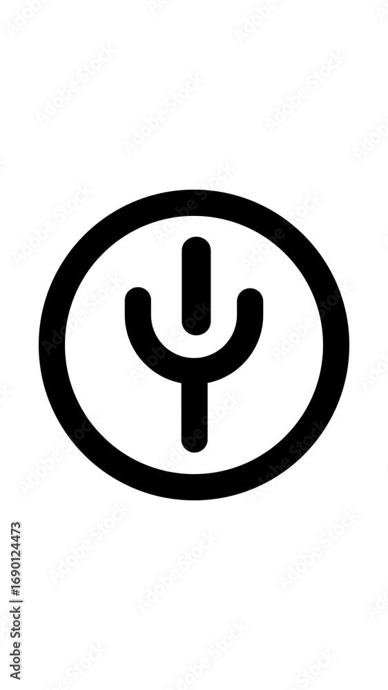Aufkleber vertical video showing podcast icon and sound waves in monochrome design. simple black power button 