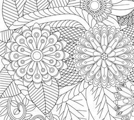 . Adult coloring book flowers