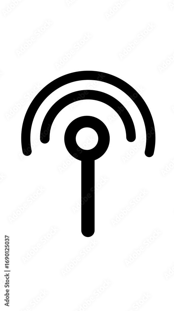 Aufkleber minimalist black and white vector graphic of signal strength or network connection. network connecti
