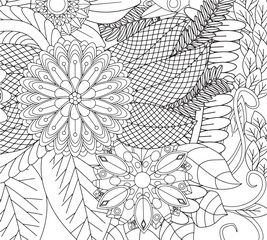 . Adult coloring book flowers