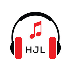 HJL Headphone  Company logo. HJL Music logo design for entrepreneur and business. HJL best Branding icon.
