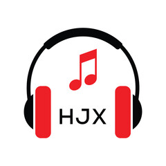 HJX Headphone  Company logo. HJX Music logo design for entrepreneur and business. HJX best Branding icon.
