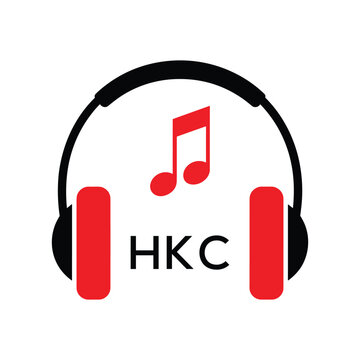 HKC Headphone  Company logo. HKC Music logo design for entrepreneur and business. HKC best Branding icon.
