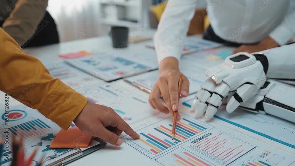Poster ai-driven technology helping business teams refine data analytics and improve decision-making proces