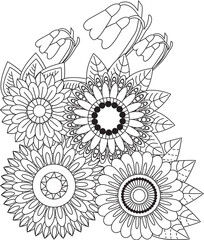 Abstract geometric design with bold colors and text elements