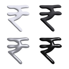3d rupee currency symbol set Single element for design