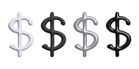 Set of 3d dollar currency symbol. Single element for design