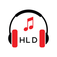 HLD Headphone  Company logo. HLD Music logo design for entrepreneur and business. HLD best Branding icon.
