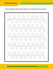 Prewriting skills, line practice sheet for kindergarten, Handwriting practice for kids. Fine motor skills. Line tracing worksheet. Activity page for kids. Tracing worksheet for preschool.