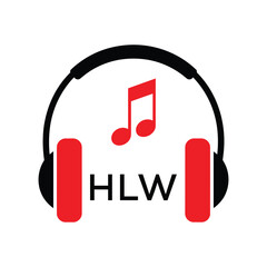 HLW Headphone  Company logo. HLW Music logo design for entrepreneur and business. HLW best Branding icon.
