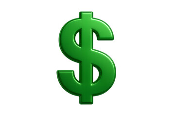 Obraz premium Green Shiny Dollar Sign Isolated On Background